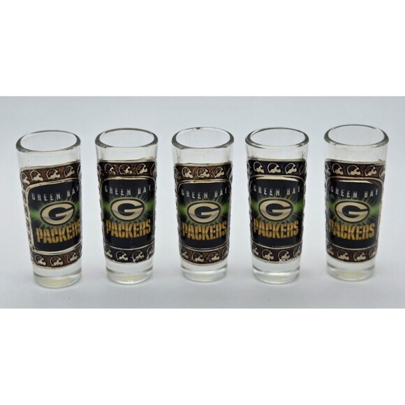Other - Set 5 Green Bay Packers NFL Vaso Tequilero 2oz Shot Glasses Barware Collectible